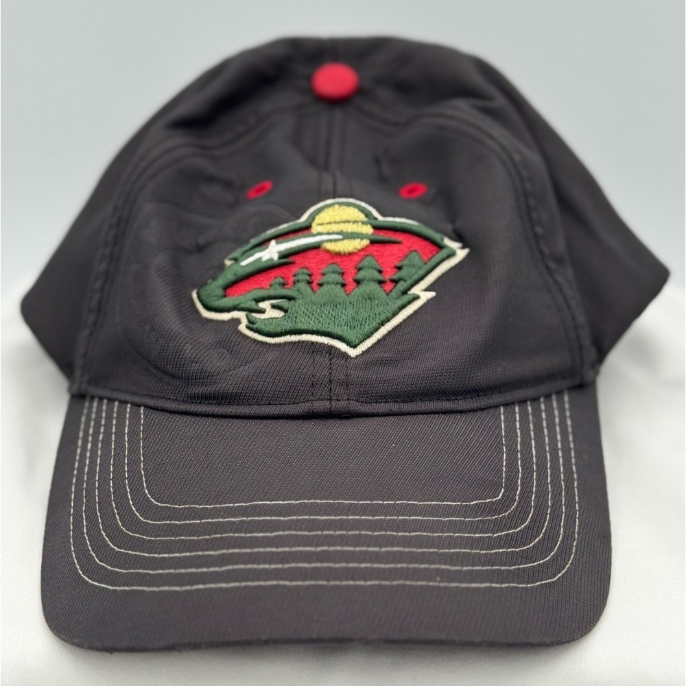 Minnesota Wild 47 Brand Black Strapback Hat / Cap - OSFA